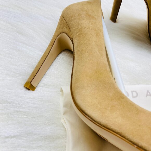 Good American Tan Suede pump heels Size 9.5 Brand new with box - Picture 3 of 7